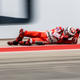 Jorge Lorenzo, bracing for impact in a high-speed slide. All photos credit Kurt Bradley.